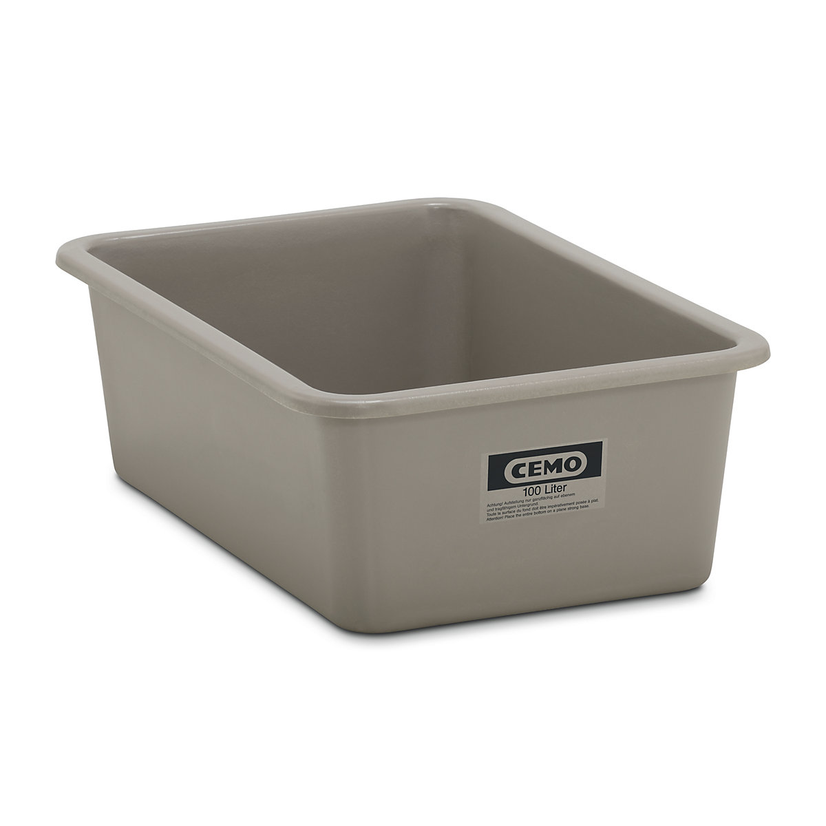 Large GRP container – CEMO, capacity 100 l, LxWxH 872 x 571 x 284 mm, grey-5