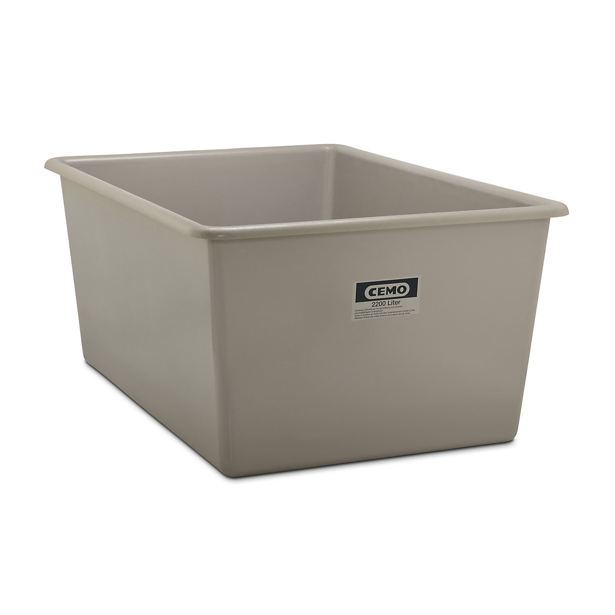Large GRP container – CEMO, capacity 2200 l, LxWxH 2108 x 1480 x 915 mm, grey-5