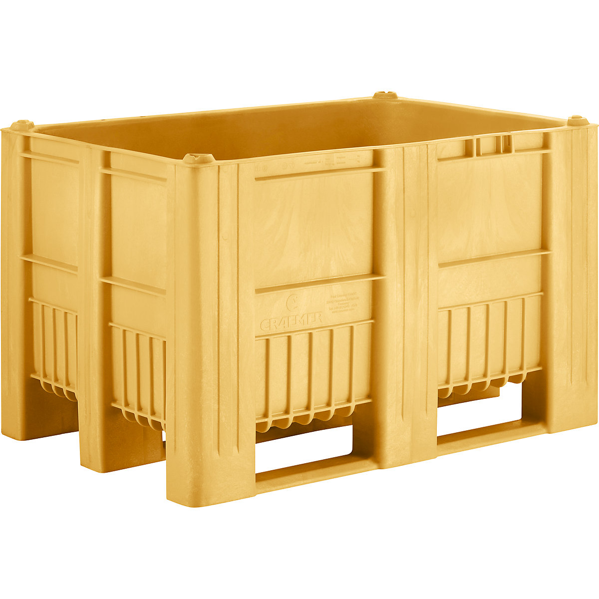 Pallet box, capacity 470 l, yellow, 10+ items-5