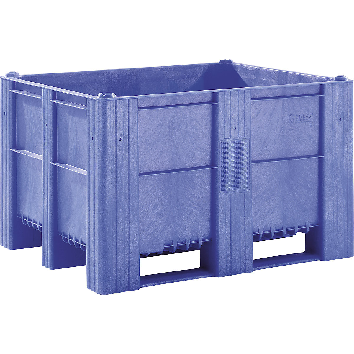 Polyethylene pallet box, capacity 600 l, model with 3 runners, 6+ items-3
