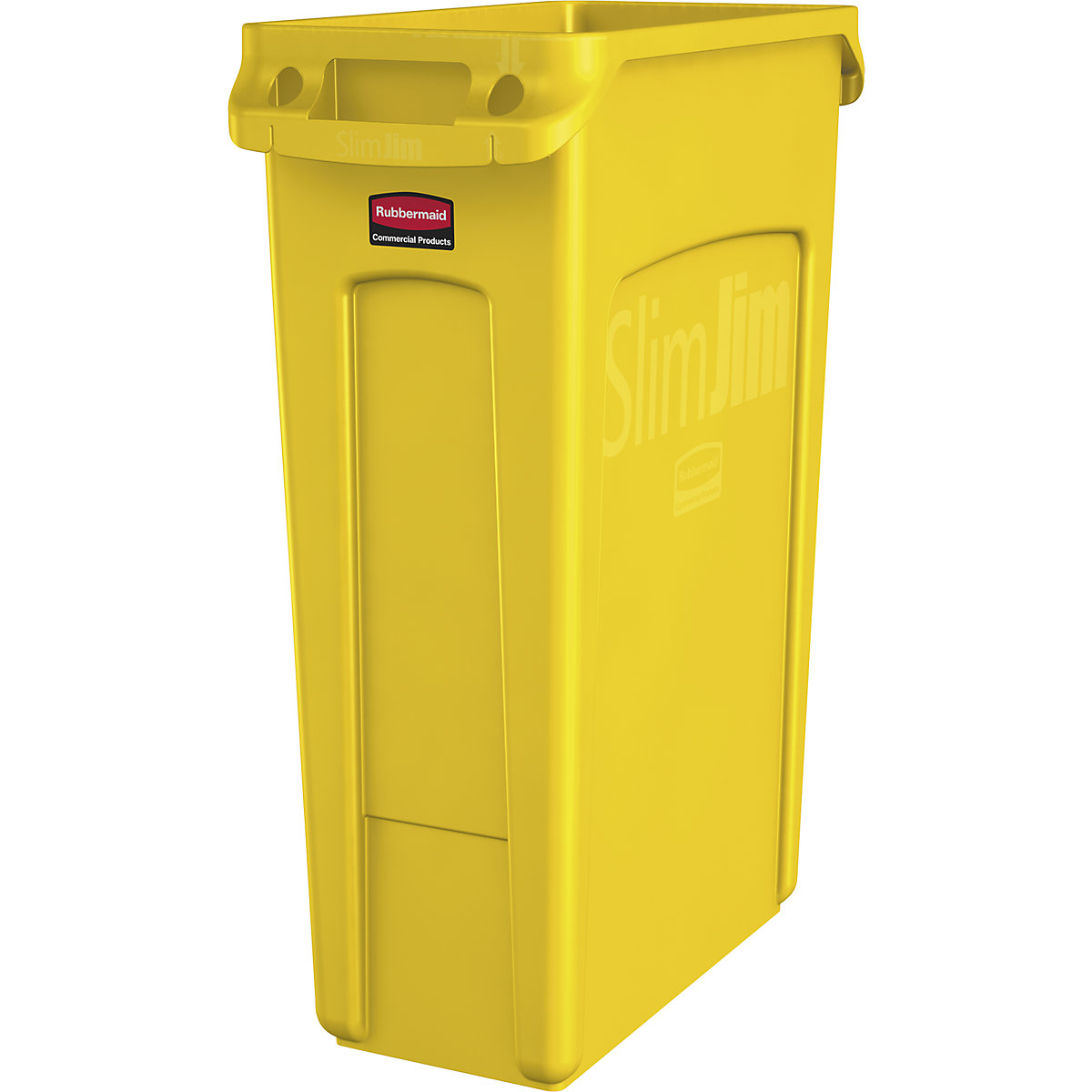 SLIM JIM® recyclable waste collector/waste bin – Rubbermaid, capacity 87 l, with ventilation ducts, yellow, 10+ items-14