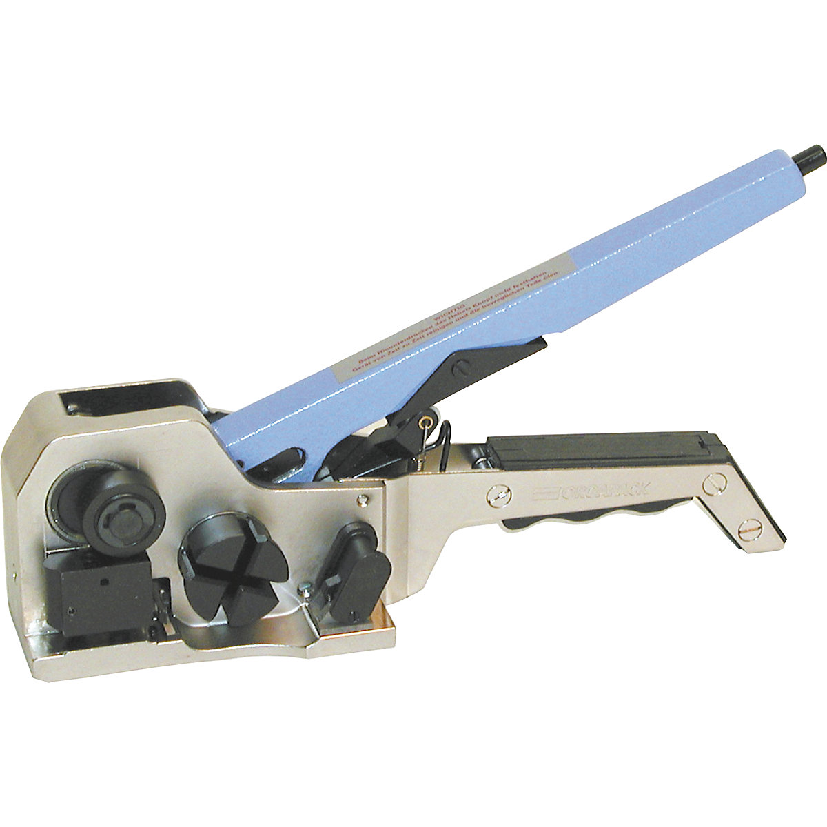 Aparato tensor y precintador para cintas de PP y PET, manual, mecanismo de una palanca, para anchura de cinta de 16 mm-4