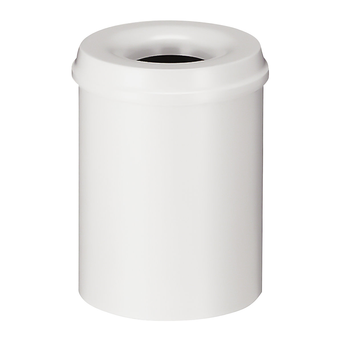 Sigurnosna kanta za papir, čelik, samogasiva, volumen 15 l, VxØ 360 x 255 mm, korpus u bijeloj boji / vrh za gašenje u bijeloj boji-7
