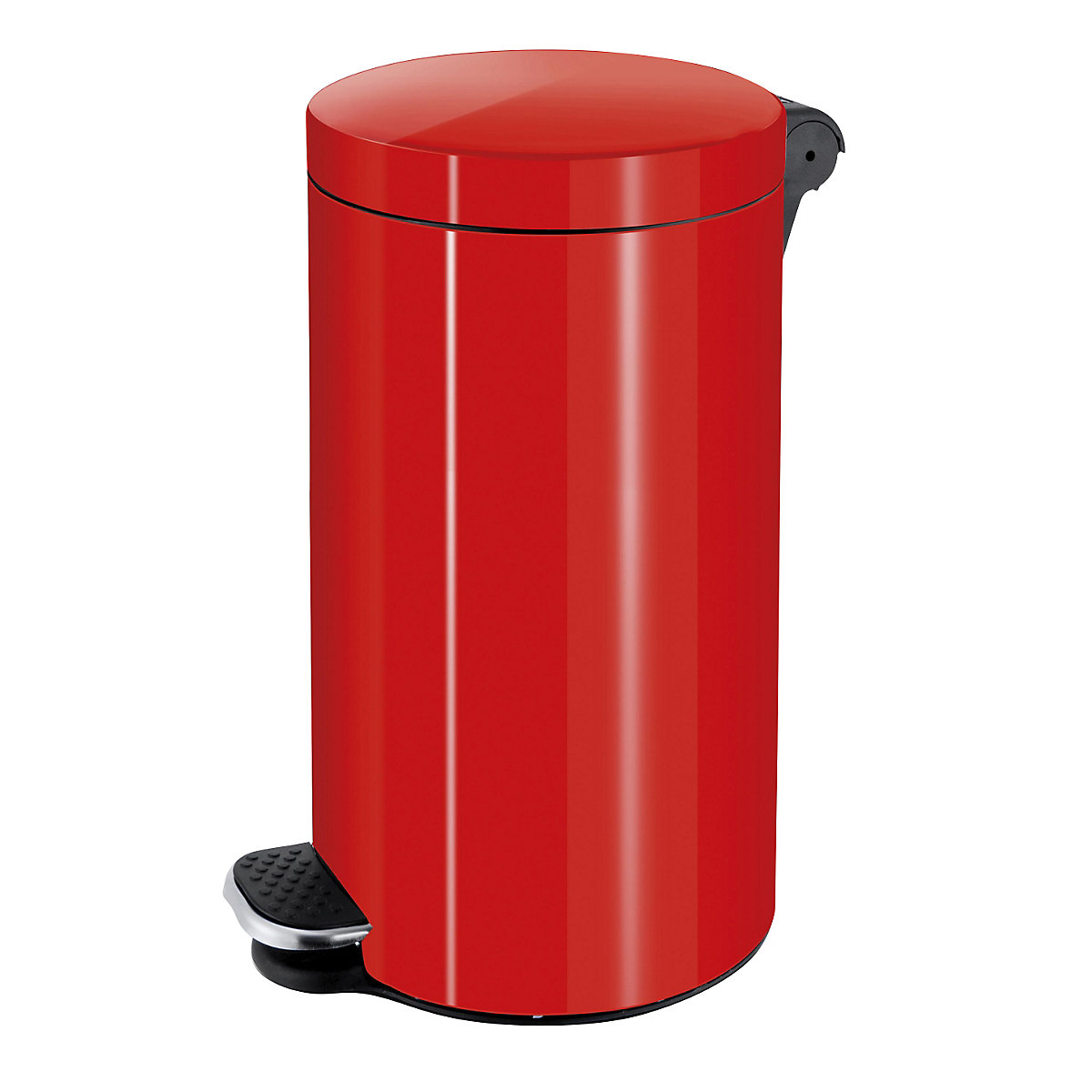 Spremnik za otpad s papučicom, volumen 30 l, VxØ 650 x 300 mm, u crvenoj boji