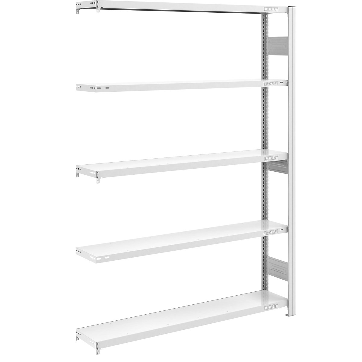 hofe – Sastavni regal za teške terete, u sivoj boji, dvostrana izvedba, visina regala 2000 mm, 5 polica, dogradni regal, ŠxD 1300 x 300 mm