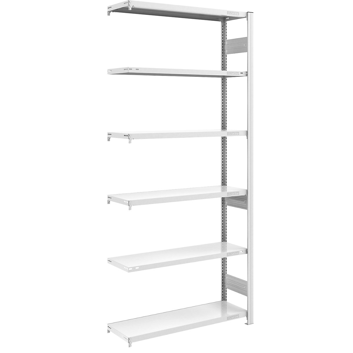 hofe – Sastavni regal za teške terete, u sivoj boji, dvostrana izvedba, visina regala 2500 mm, 6 polica, dogradni regal, ŠxD 1000 x 400 mm