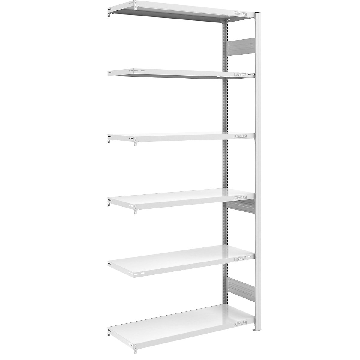 hofe – Sastavni regal za teške terete, u sivoj boji, dvostrana izvedba, visina regala 2500 mm, 6 polica, dogradni regal, ŠxD 1000 x 500 mm