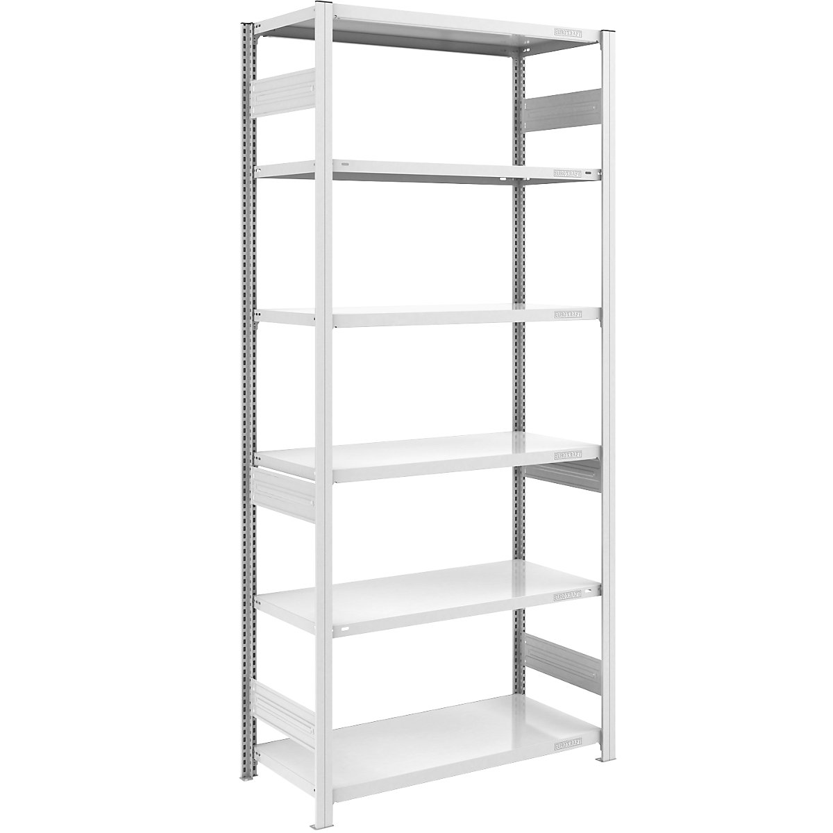 hofe – Sastavni regal za teške terete, u sivoj boji, dvostrana izvedba, visina regala 2500 mm, 6 polica, osnovni regal, ŠxD 1000 x 600 mm