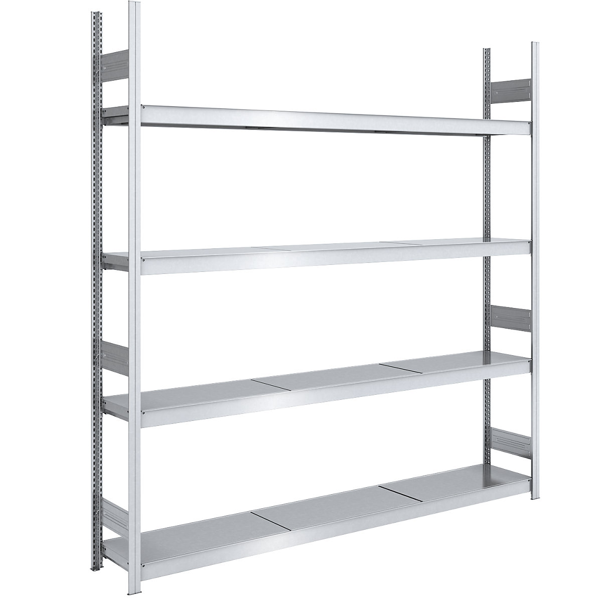hofe – Sastavni regal s velikim policama, pocinčan, ŠxD police 2250 x 400 mm, osnovni regal, 4 čelične police, visina 2500 mm