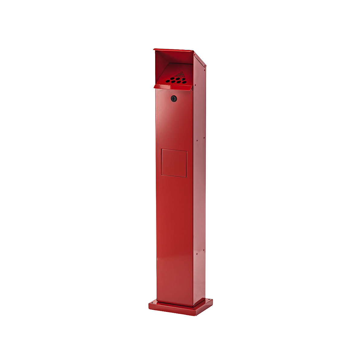 VAR – Combiné-colonne cendrier-poubelle, capacité 5 l, l x h x p 180 x 1150 x 150 mm, tôle d'acier galvanisée et peinte époxy rouge feu