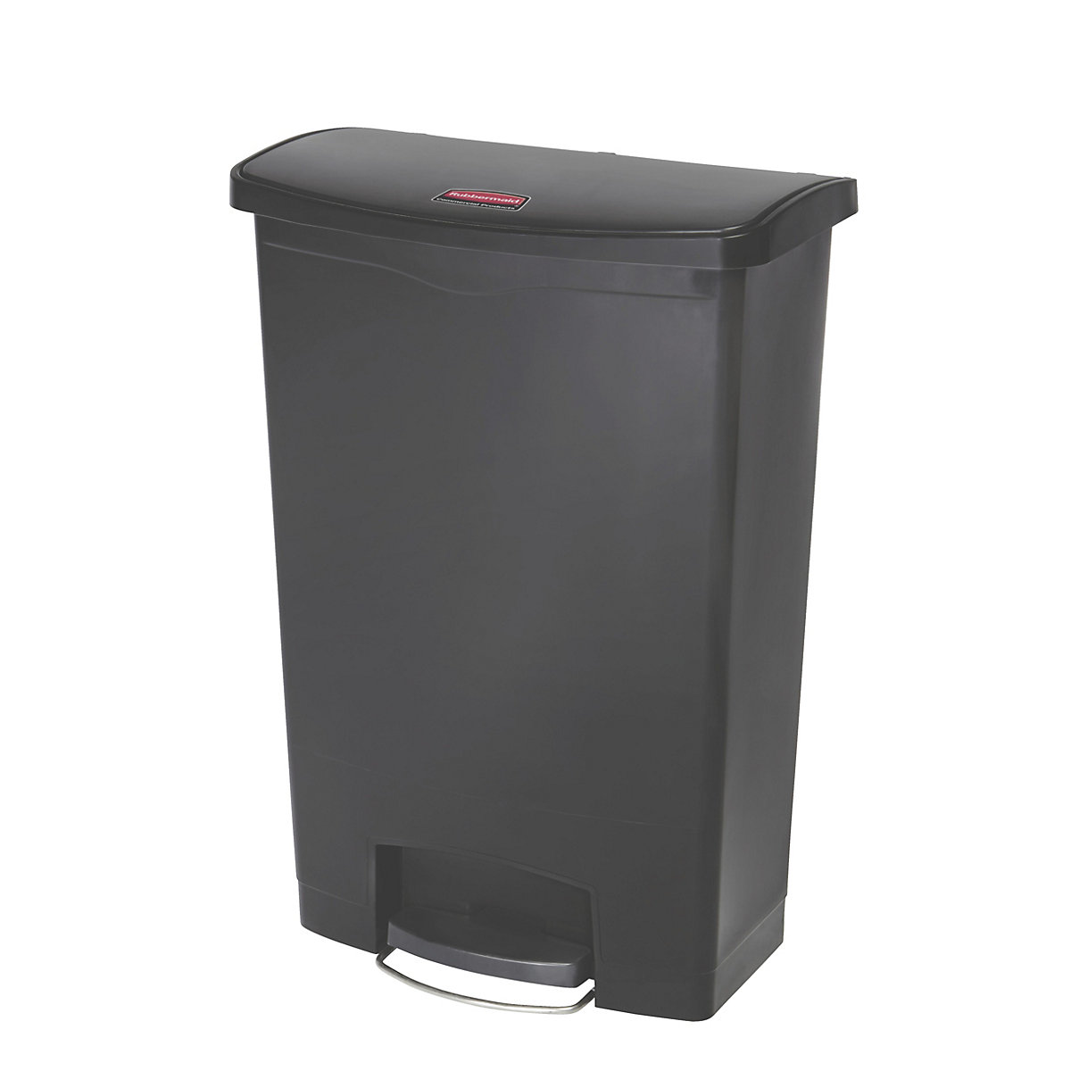 Collecteur de tri à pédale SLIM JIM® – Rubbermaid, capacité 90 l, l x h x p 353 x 826 x 570 mm, mobile, noir-5