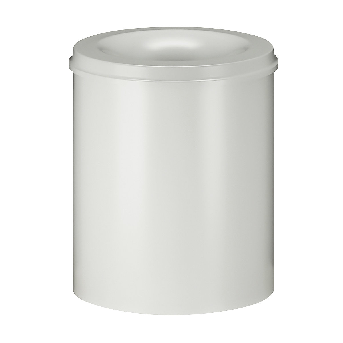 Corbeille à papier auto-extinguible, capacité 80 l, h x Ø 540 x 465 mm, corps blanc / étouffoir blanc