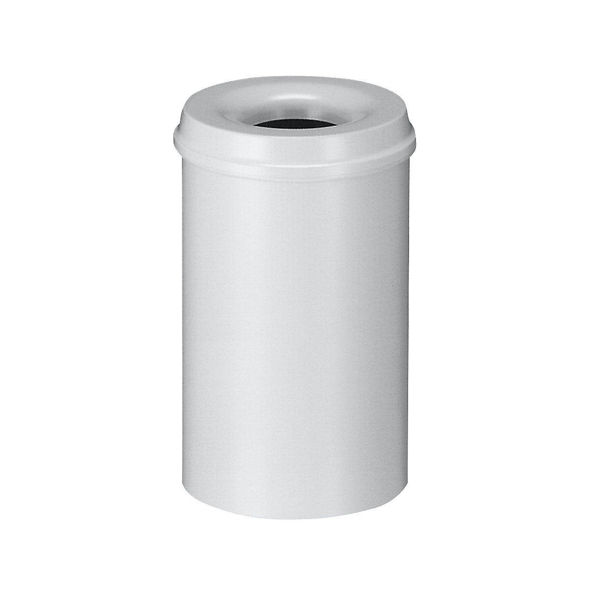Corbeille à papier auto-extinguible, capacité 20 l, h x Ø 426 x 260 mm, corps gris / étouffoir gris