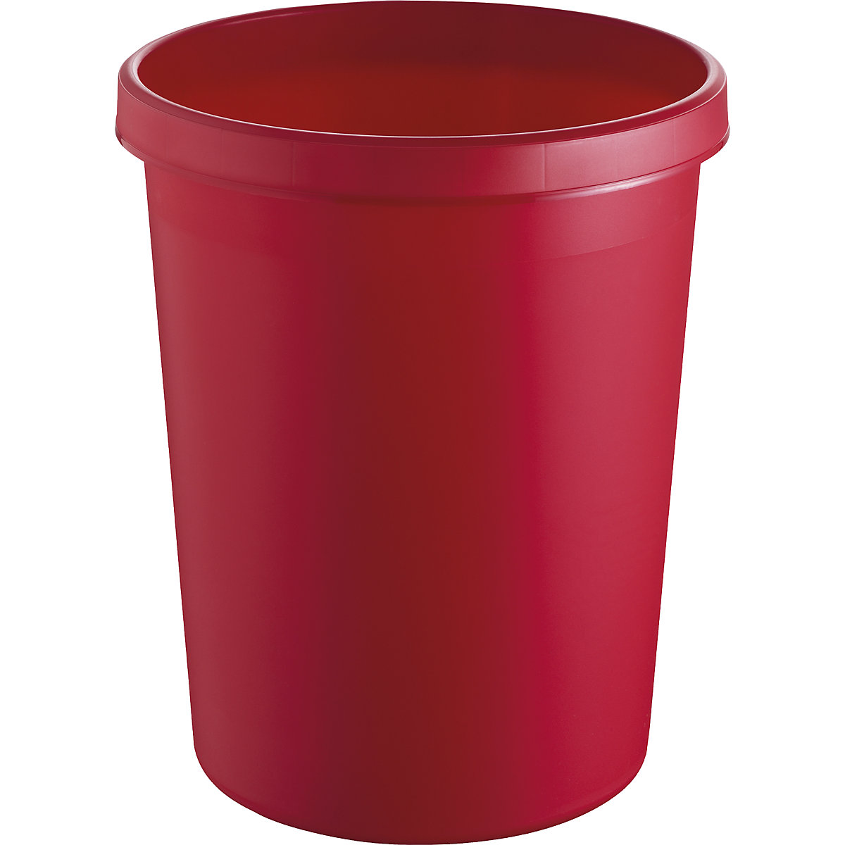 helit – Corbeille à papier en plastique, capacité 45 l, h x Ø 480 x 390 mm, coloris rouge, lot de 2