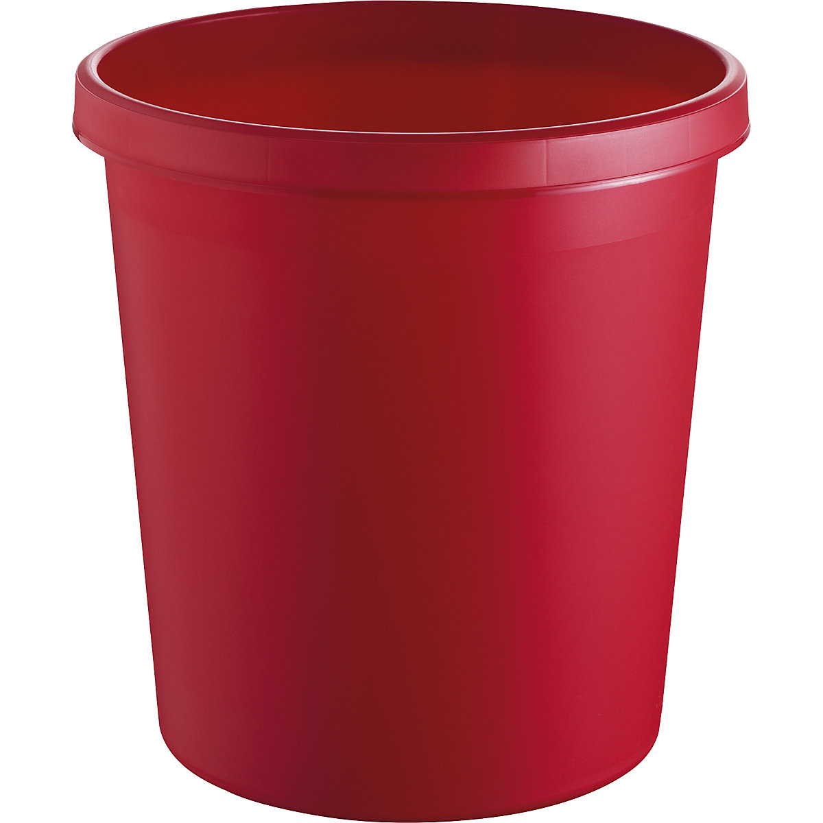 helit – Corbeille à papier en plastique, capacité 18 l, h x Ø 320 x 310 mm, rouge, lot de 15