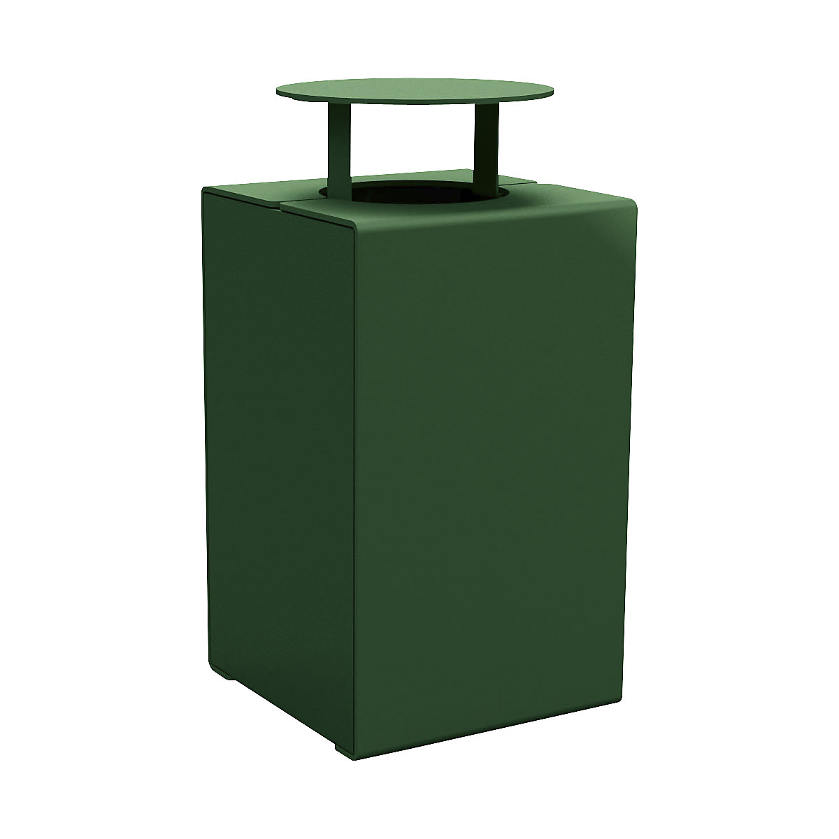 Corbeille à déchets KUBE avec couvercle – PROCITY, capacité 120 l, vert-5