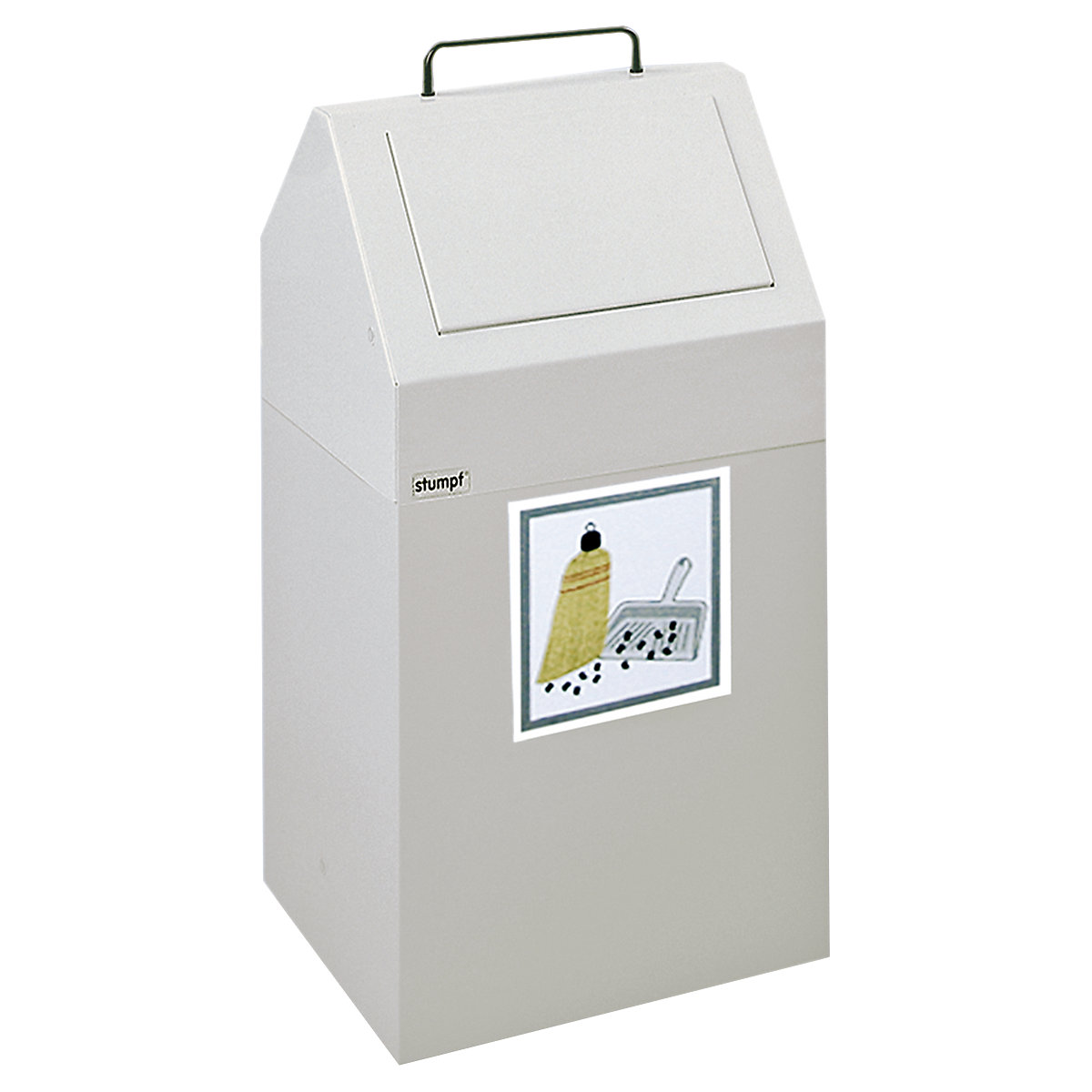 Collecteur de tri, capacité 45 l, l x h x p 320 x 650 x 310 mm, fixe, tôle d'acier, gris RAL 7035