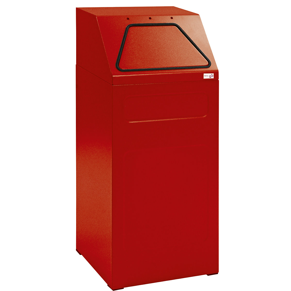 Conteneur de recyclage, capacité 65 l, l x h x p 400 x 960 x 380 mm, tôle d'acier, rouge RAL 3000-3