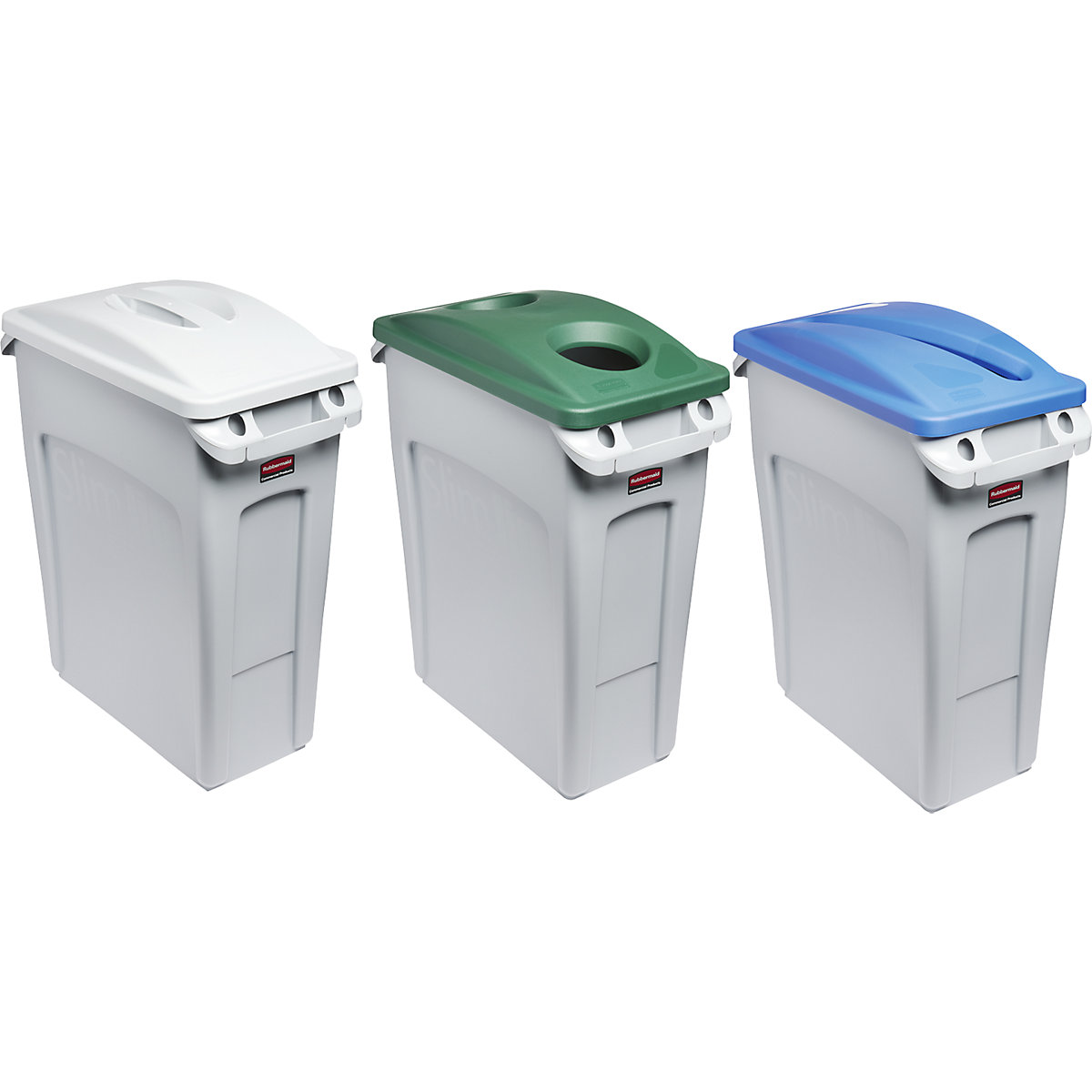 Poste de tri des déchets, jeu de 3 collecteurs SLIM JIM® – Rubbermaid (Illustration du produit 2)-1