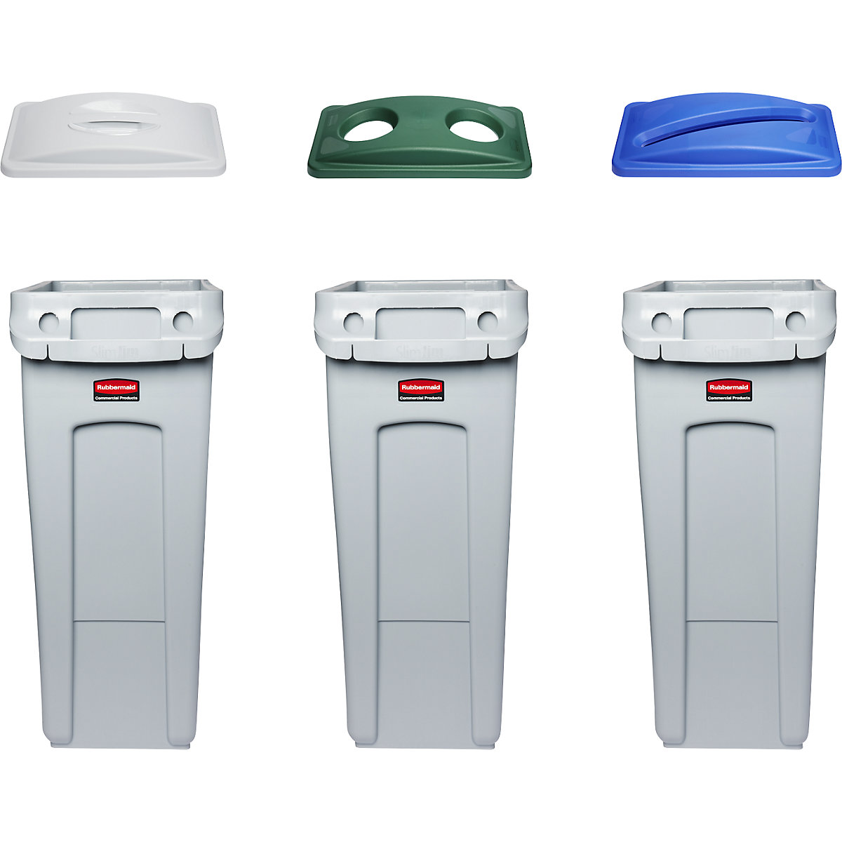 Poste de tri des déchets, jeu de 3 collecteurs SLIM JIM® – Rubbermaid (Illustration du produit 4)-3