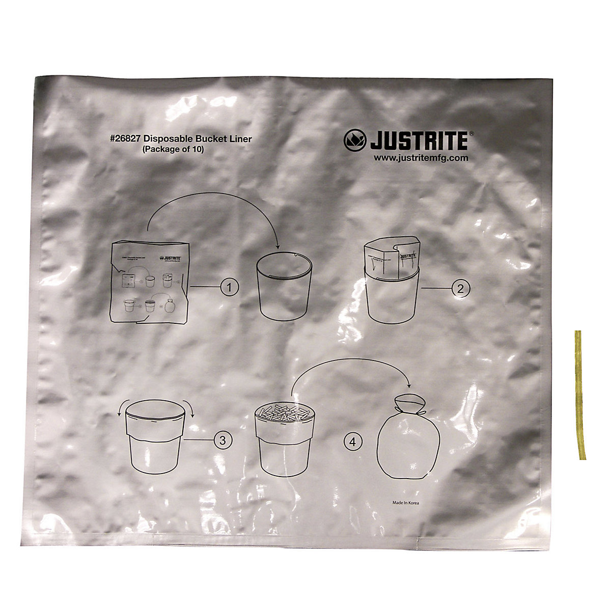 Justrite – Sacs-poubelle spéciaux en aluminium pour cendrier sur pied