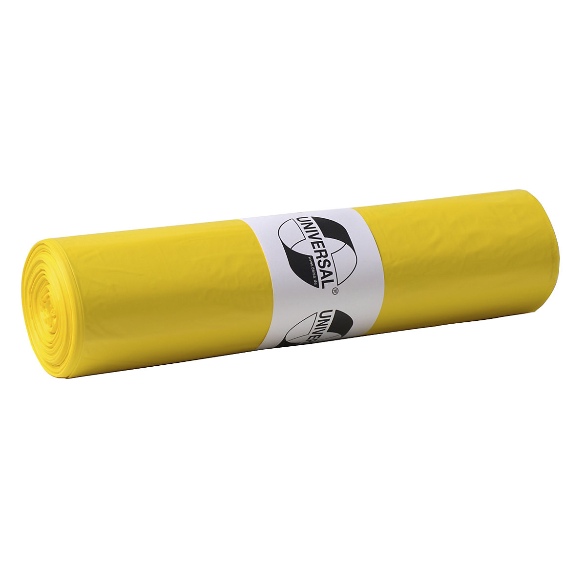 Sacs-poubelle standards en polyéthylène HD, 120 l, lot de 500, l x h 700 x 1100 mm, épaisseur 23 µm, jaune