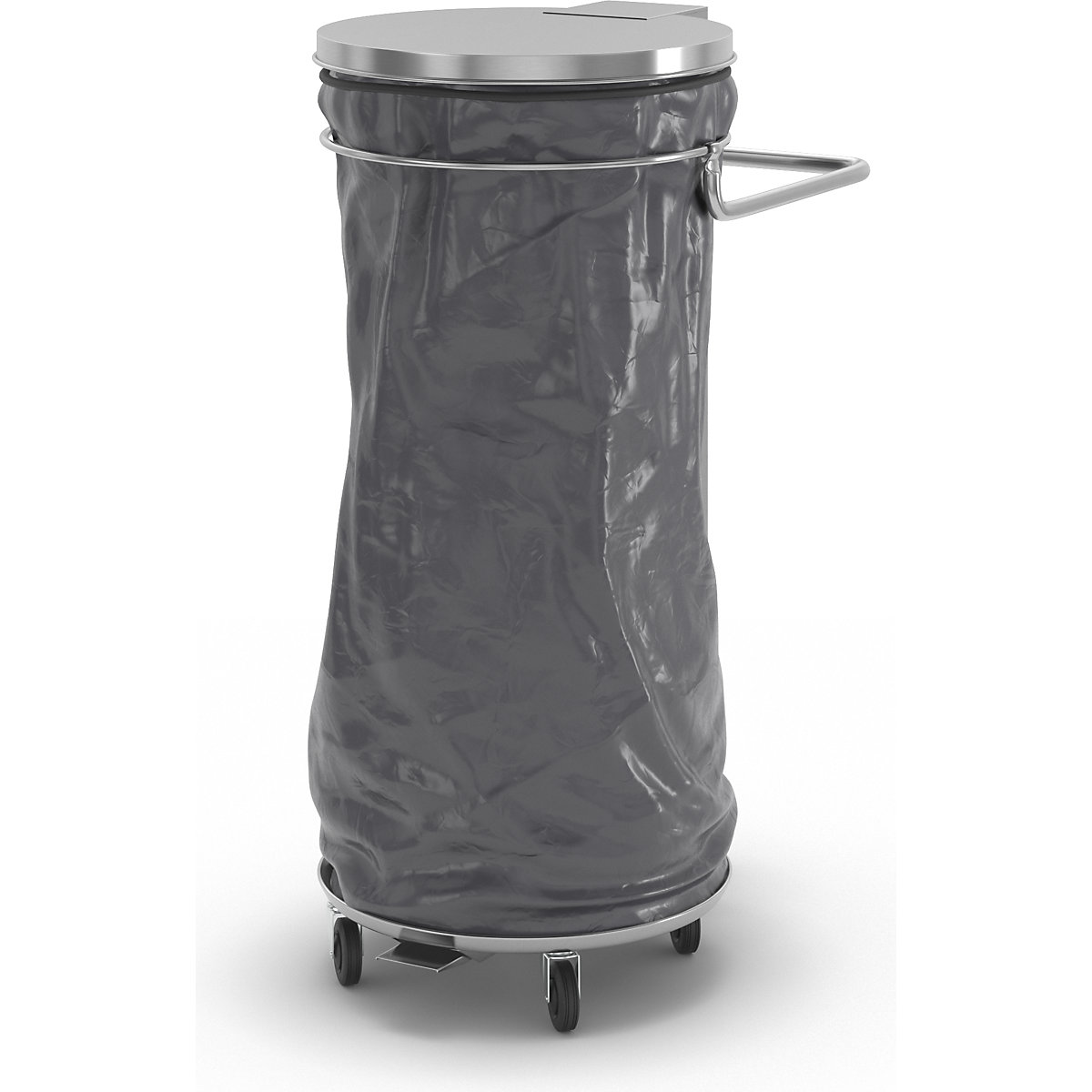 Support pour sac-poubelle à pédale, en inox – VAR (Illustration du produit 6)-5