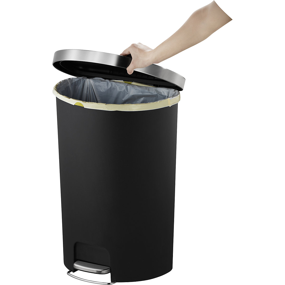 Nášľapný kôš na odpadky Hana, polkruhový – EKO (Zobrazenie produktu 6)-5