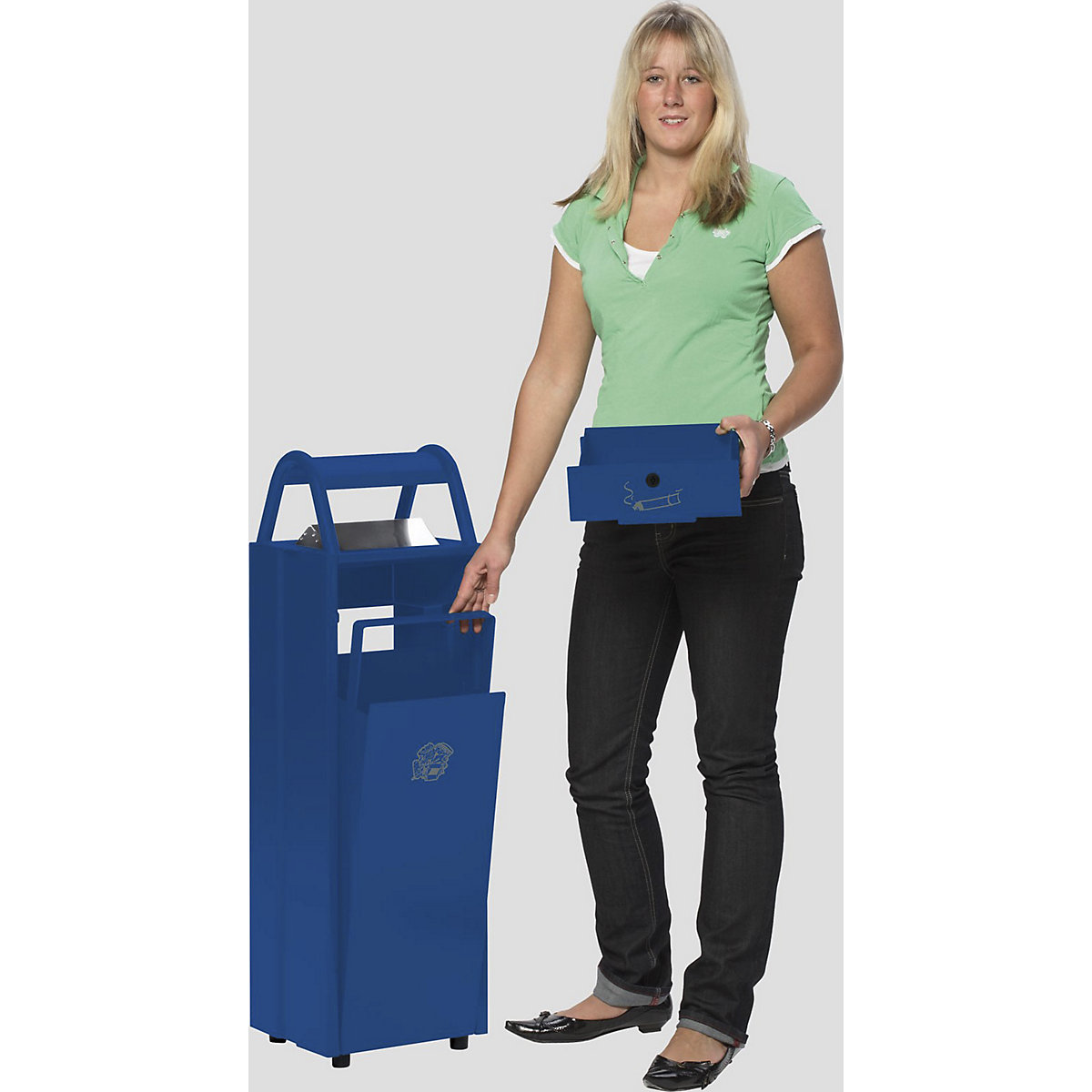 Sběrač odpadů s popelníkem a ochrannou stříškou proti dešti – VAR (Obrázek výrobku 7)