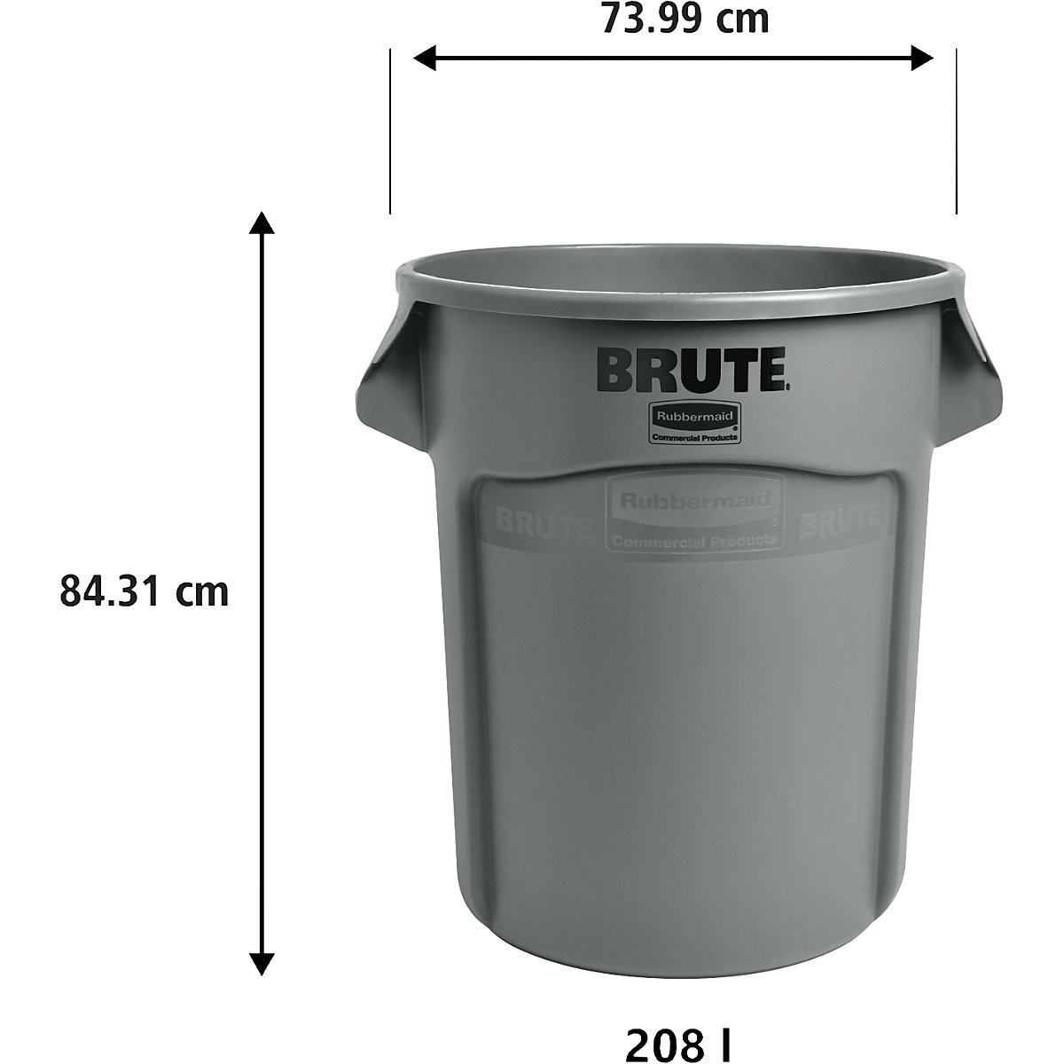 Univerzální kontejner BRUTE®, kulatý – Rubbermaid (Obrázek výrobku 11)-10
