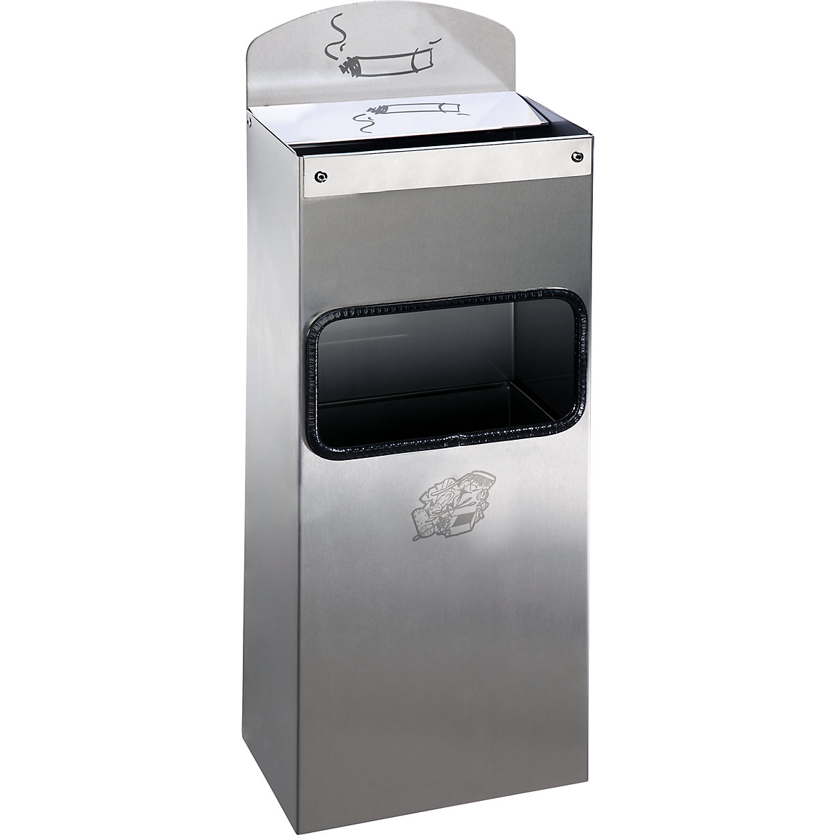 VAR – Kombinovaný nástěnný popelník s vhazovacím otvorem pro odpadky (Obrázek výrobku 5)
