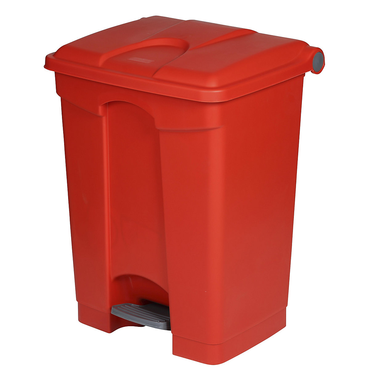 EUROKRAFTbasic – Nádoba na odpad s pedálem, objem 70 l, š x v x h 505 x 675 x 415 mm, červená