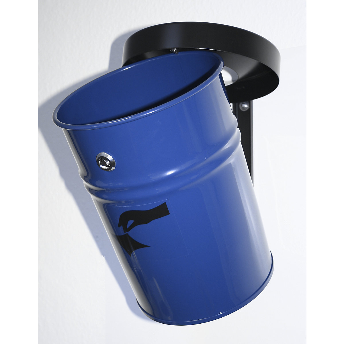 Nástěnná nádoba na odpadky, uzamykatelná, objem 16 l, v x Ø 340 x 245 mm, modrá