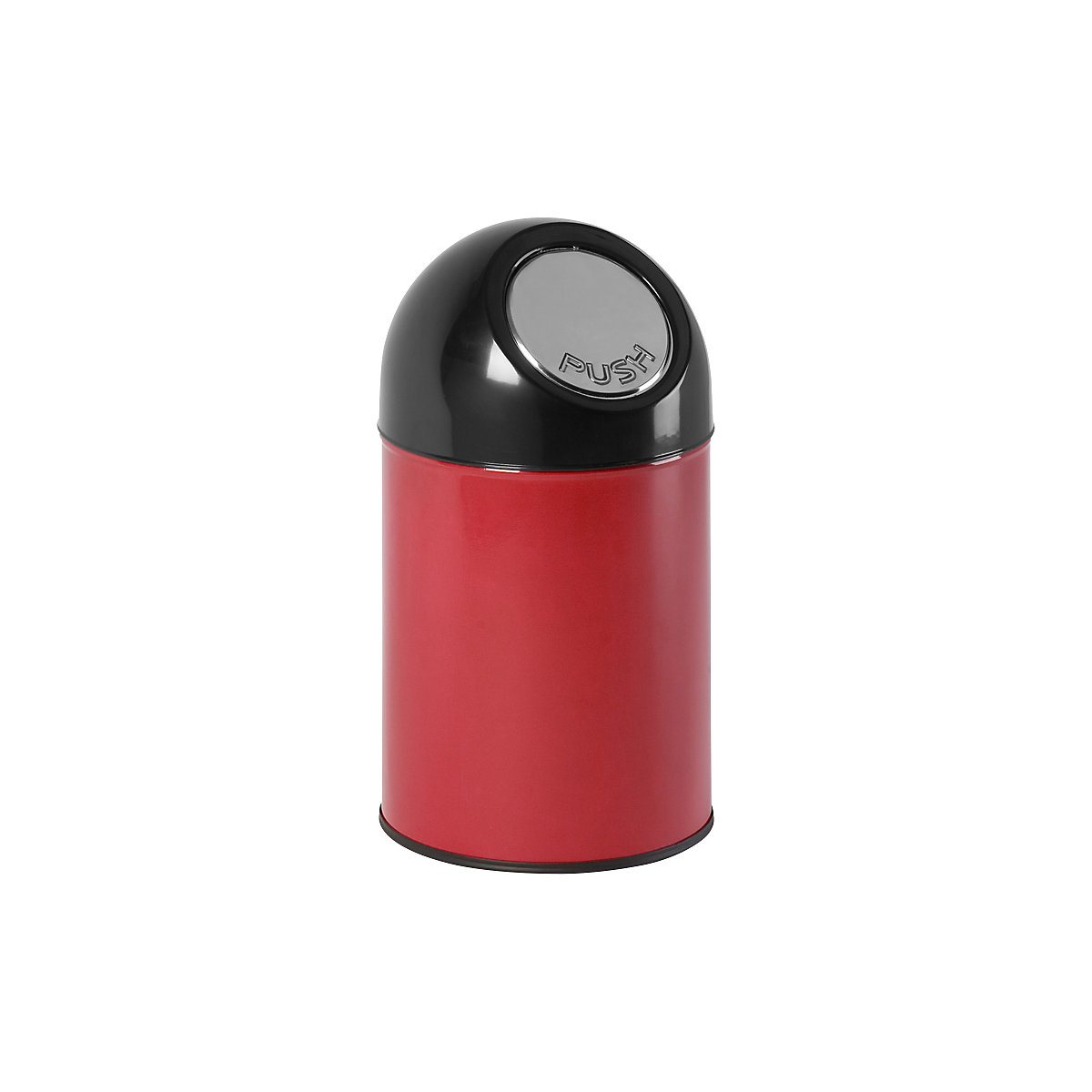 Odpadkový koš s funkcí Push, objem 30 l, pozinkovaná vnitřní nádoba, červená, od 2 ks