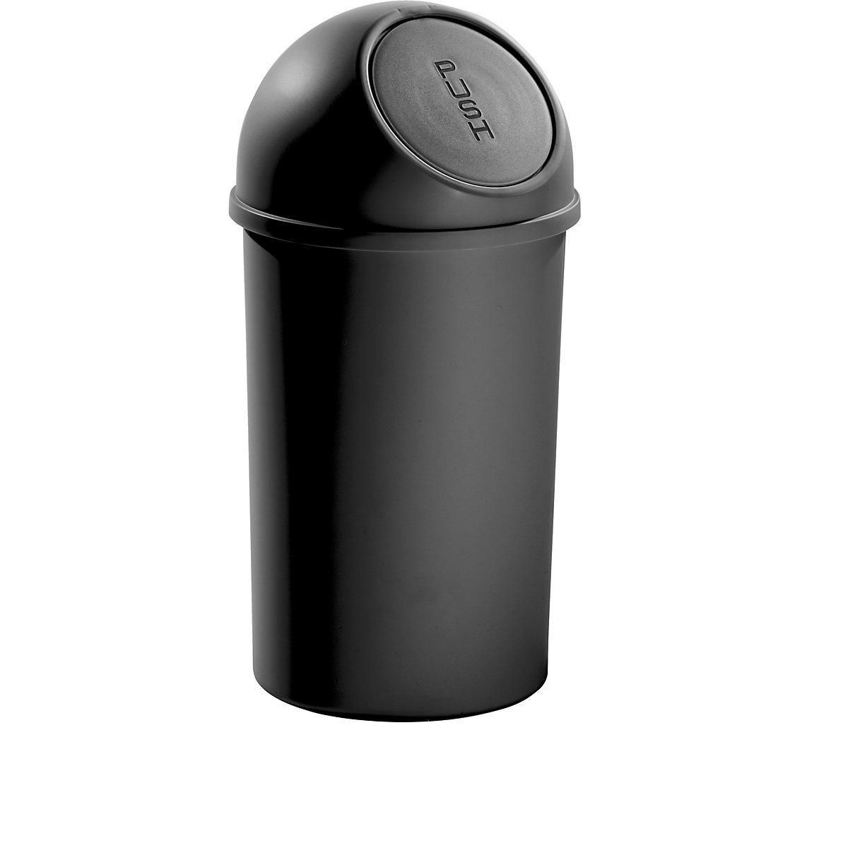 Samozavírací nádoba na odpadky z plastu – helit, objem 25 l, v x Ø 615 x 315 mm, černá, bal.j. 3 ks