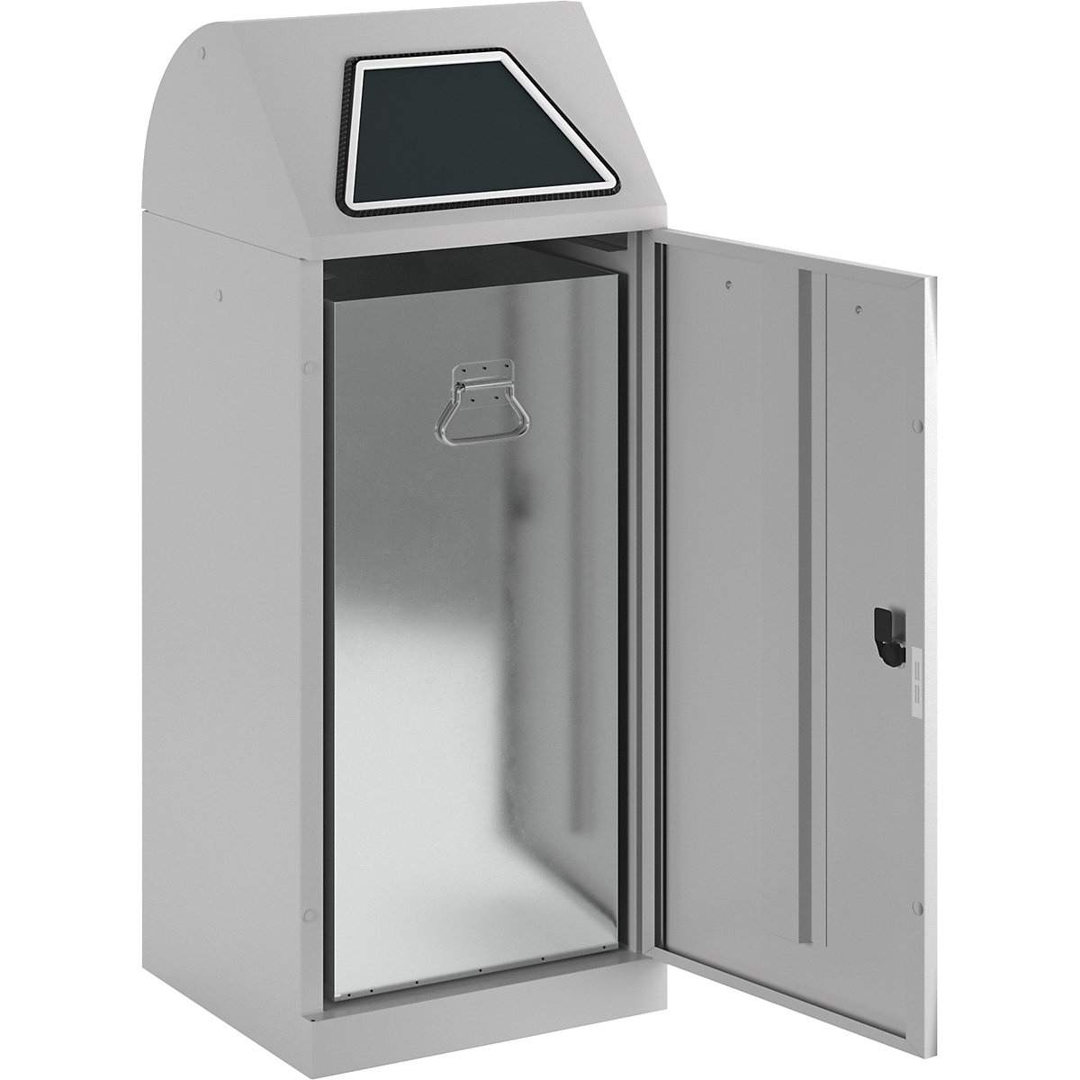 Pojemnik na surowce wtórne, otwierana ręcznie klapa wrzutowa