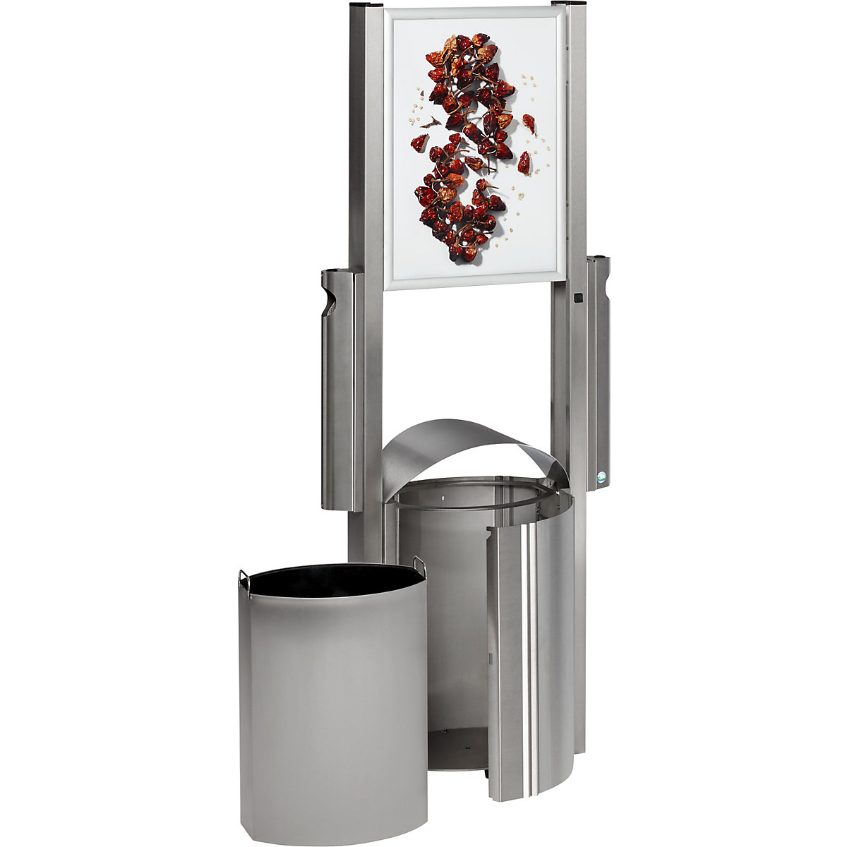 Pojemnik na odpady z popielnicą i powierzchnią reklamową – VAR (Zdjęcie produktu 3)-2