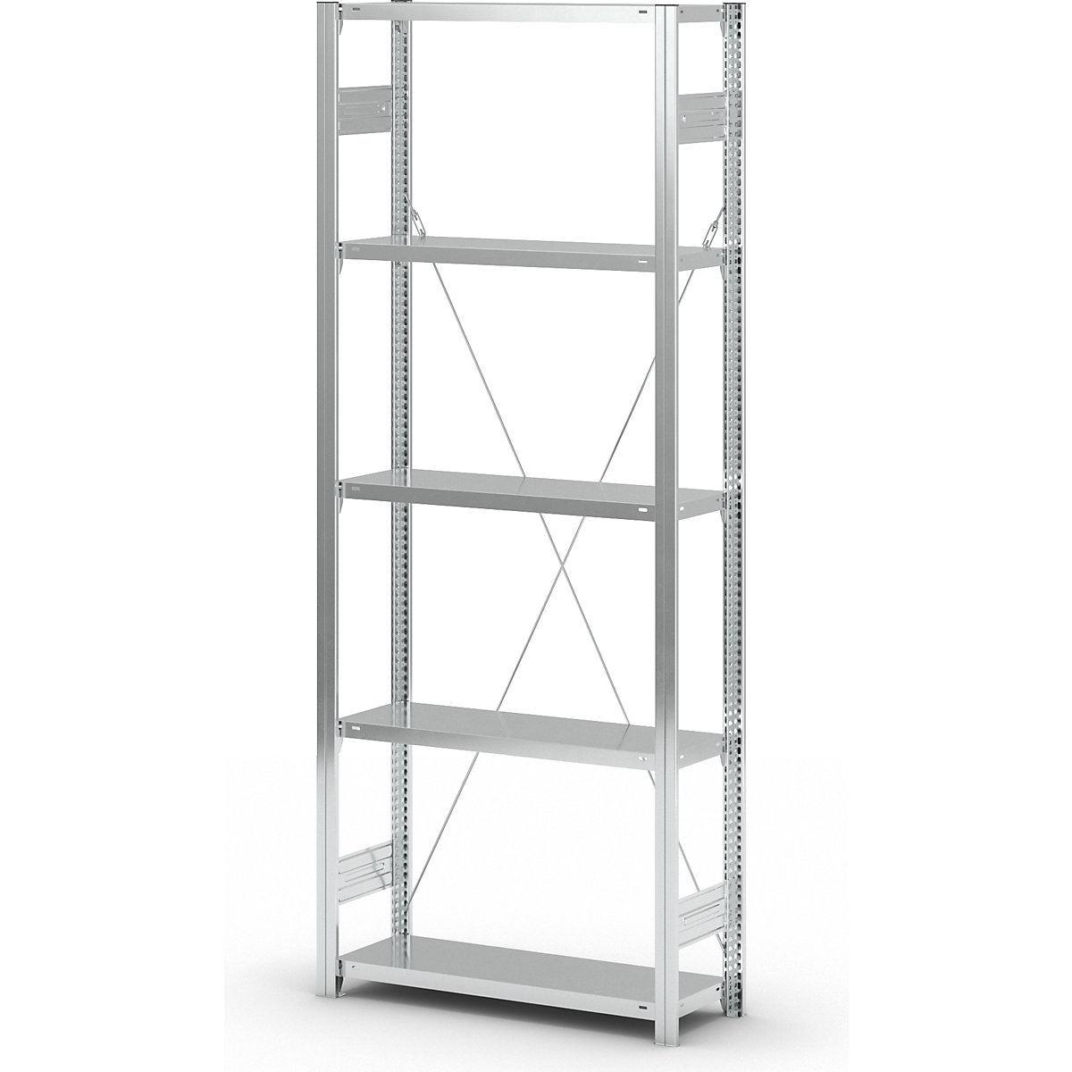 Regał wtykowy z półkami, ocynkowany – eurokraft pro (Zdjęcie produktu 5)-4