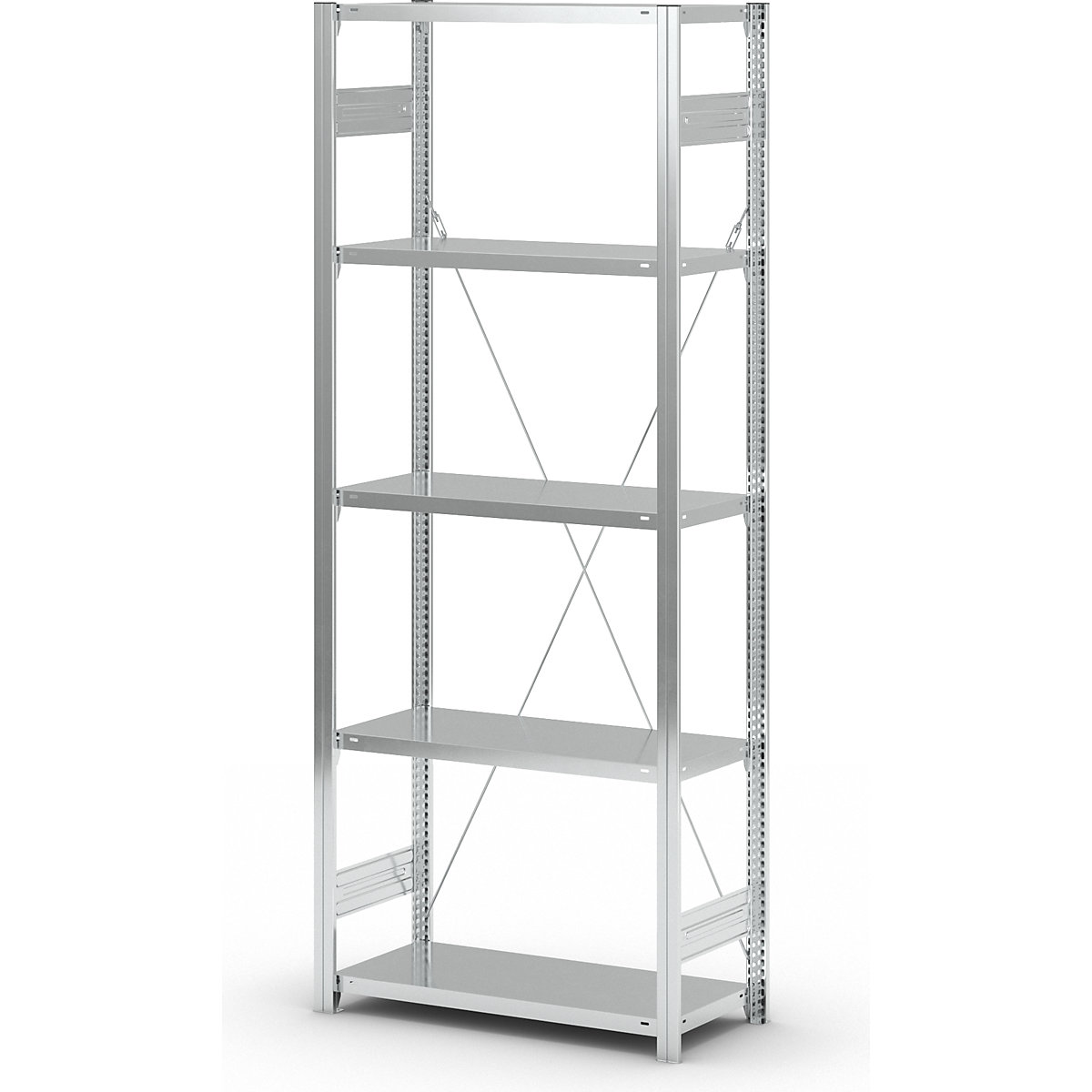 Regał wtykowy z półkami, ocynkowany – eurokraft pro (Zdjęcie produktu 5)-4