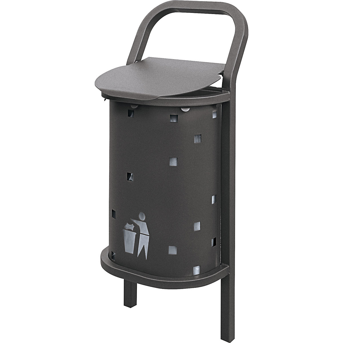 Poubelle Extérieur BRB 50L Anthracite - Norme DIN 30713 - Résistante Aux UV Et Intempéries