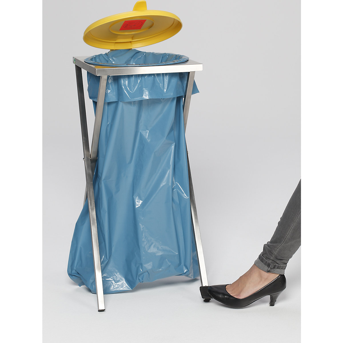 Support sacpoubelle hygiénique, en inox VAR pour capacité 120 l