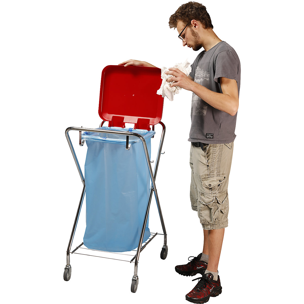 Support sur pieds hygi nique pour sac poubelle pour capacit 120