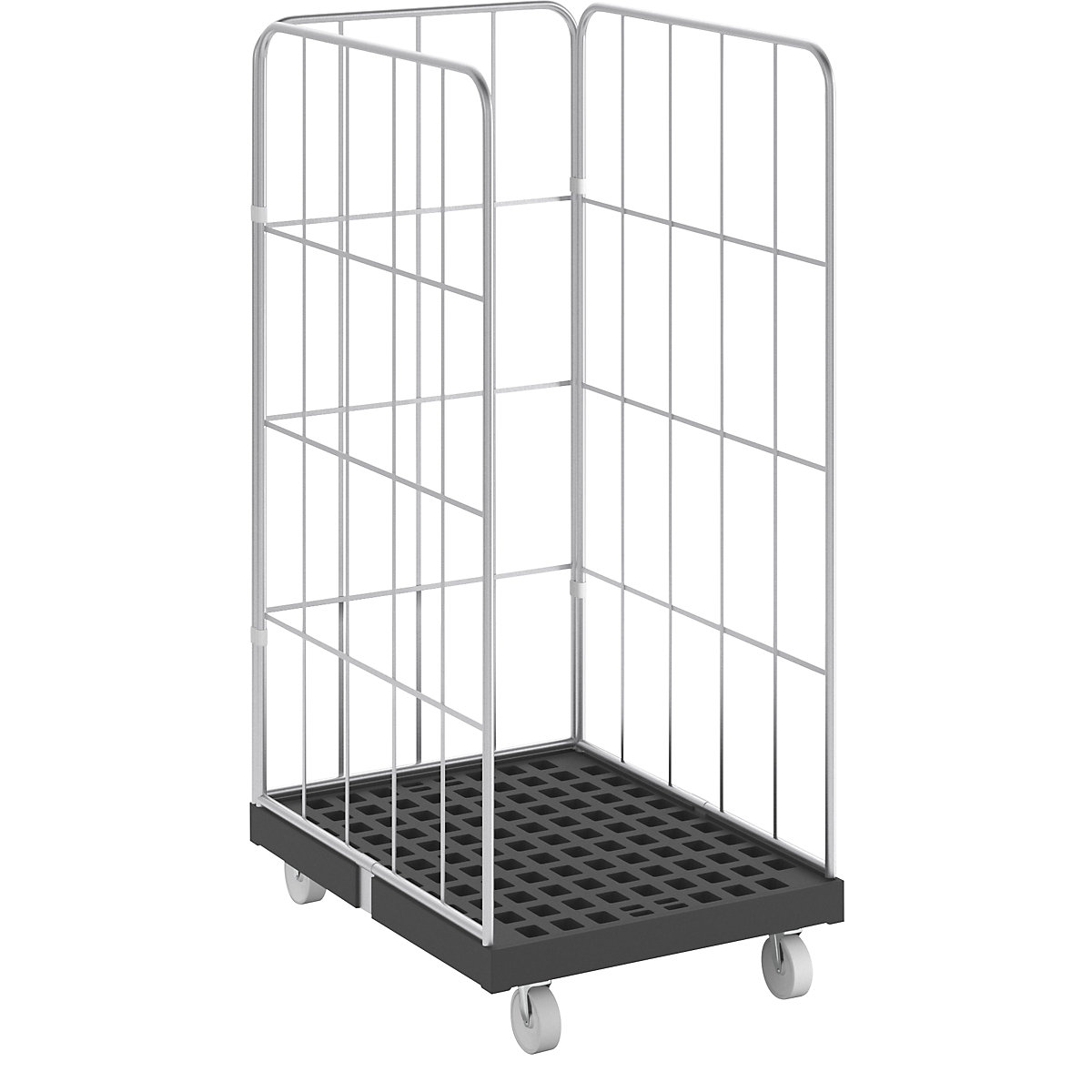Guruló tároló rácsos oldalfalakkal – eurokraft basic (Termék képe 2)-1