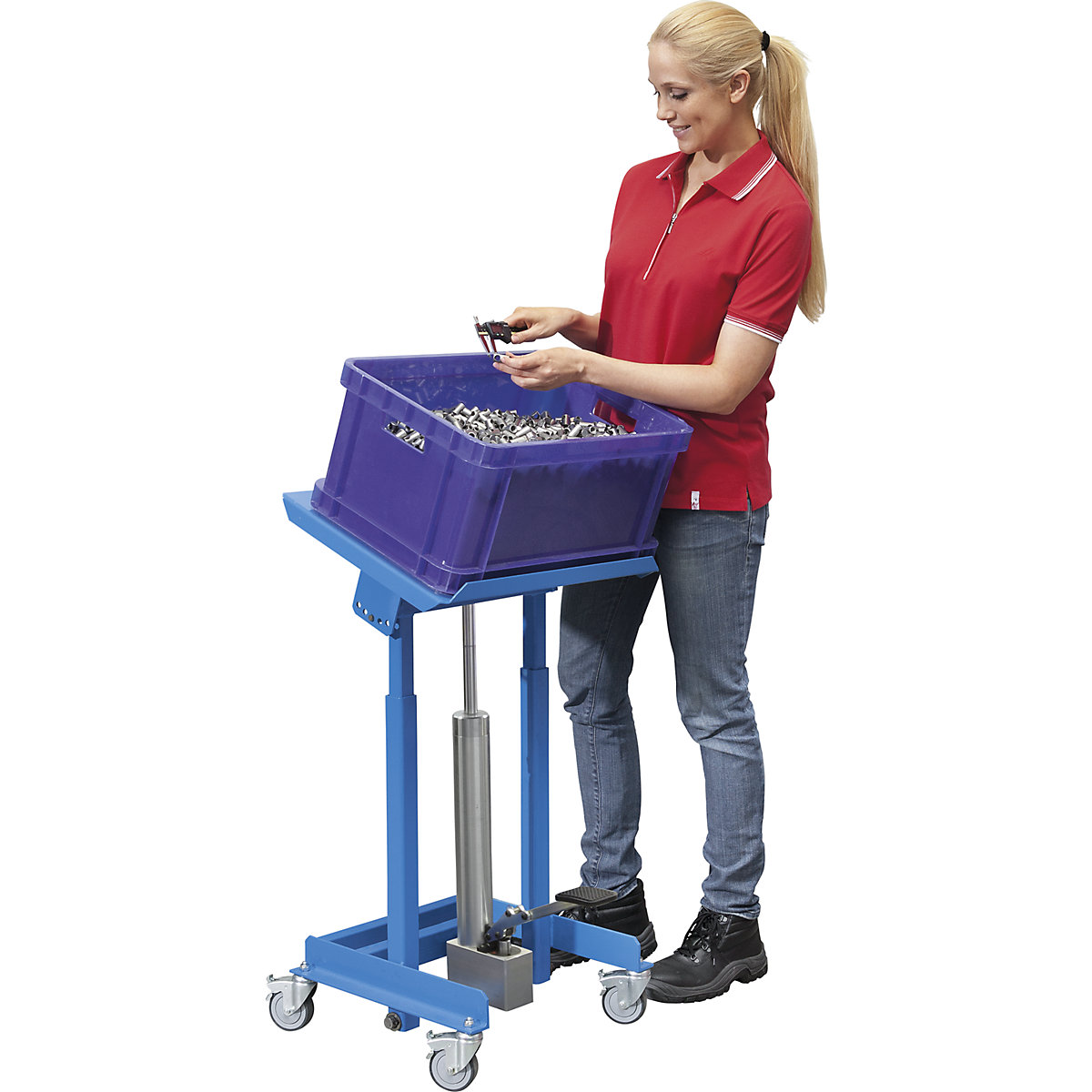 Anyagtároló állvány, teherbírás 150 kg, mobil – eurokraft pro (Termék képe 9)-8