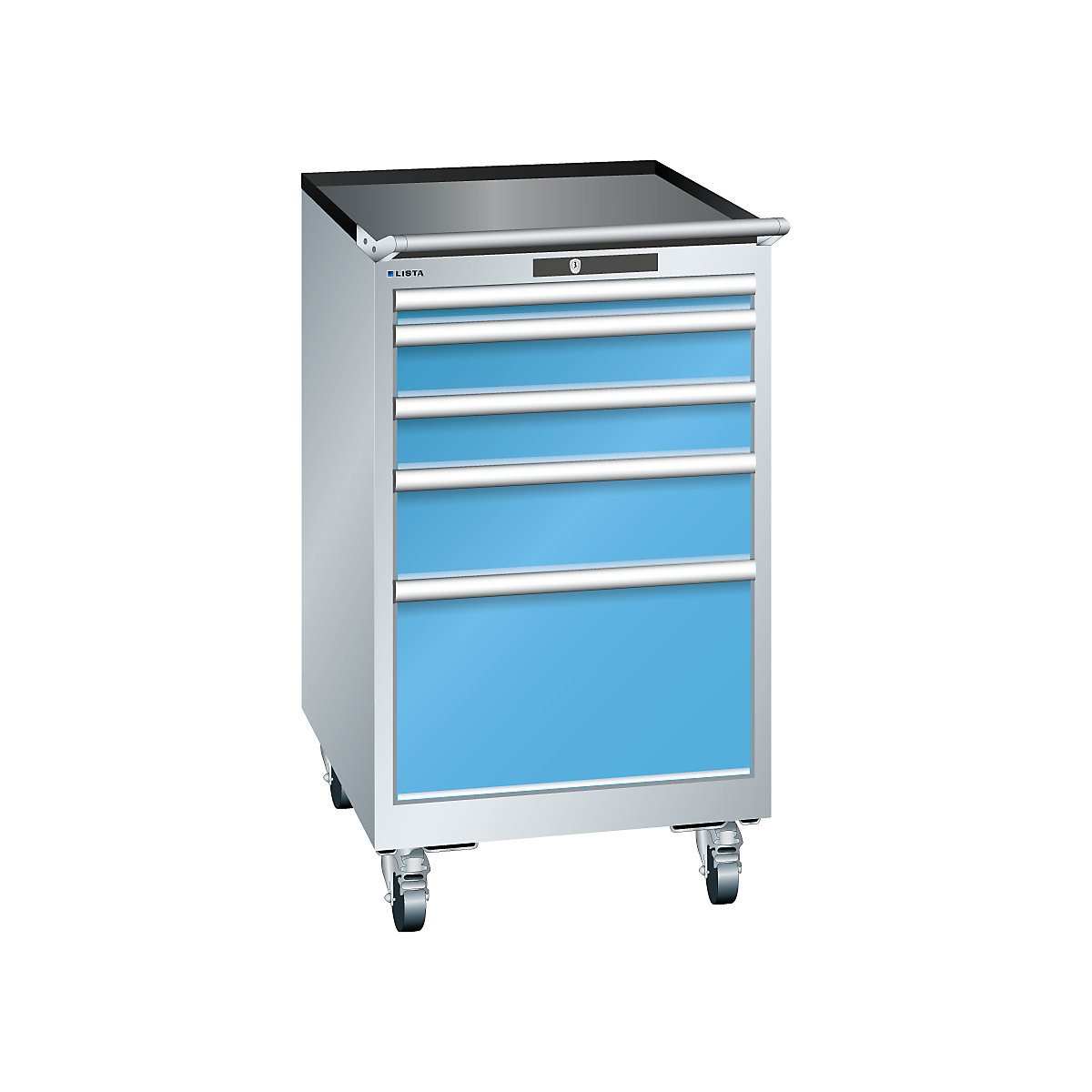 Szafa z szufladami, szer. 564 mm, ruchoma – LISTA