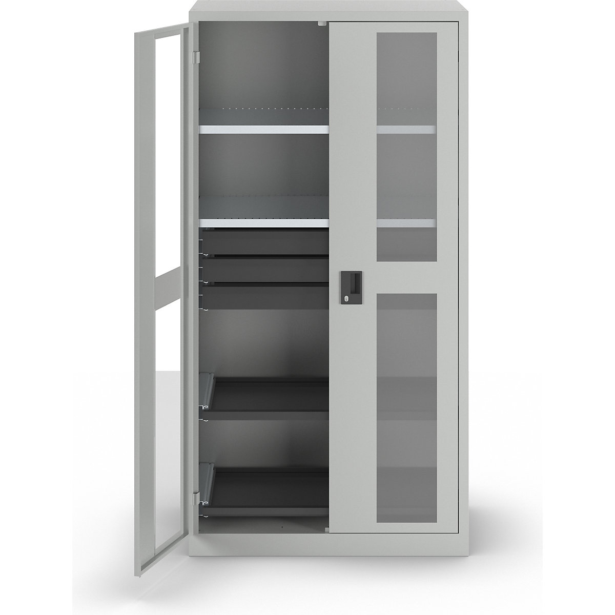 Szafa z okienkami, wys. x szer. x głęb. 1950 x 1000 x 580 mm – LISTA (Zdjęcie produktu 2)-1