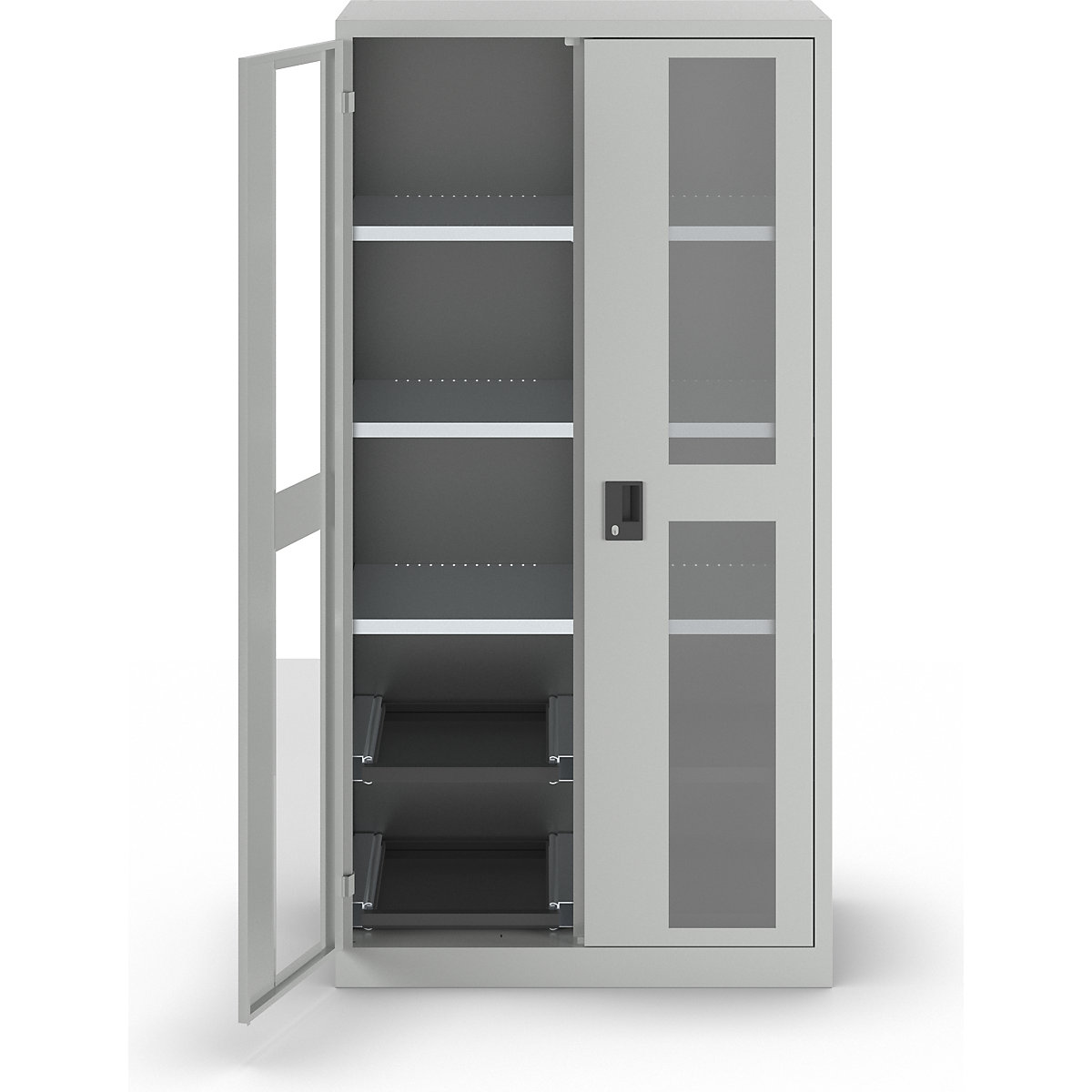 Szafa z okienkami, wys. x szer. x głęb. 1950 x 1000 x 580 mm – LISTA (Zdjęcie produktu 2)-1