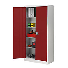 váz világosszürke, ajtók tűzpiros színben