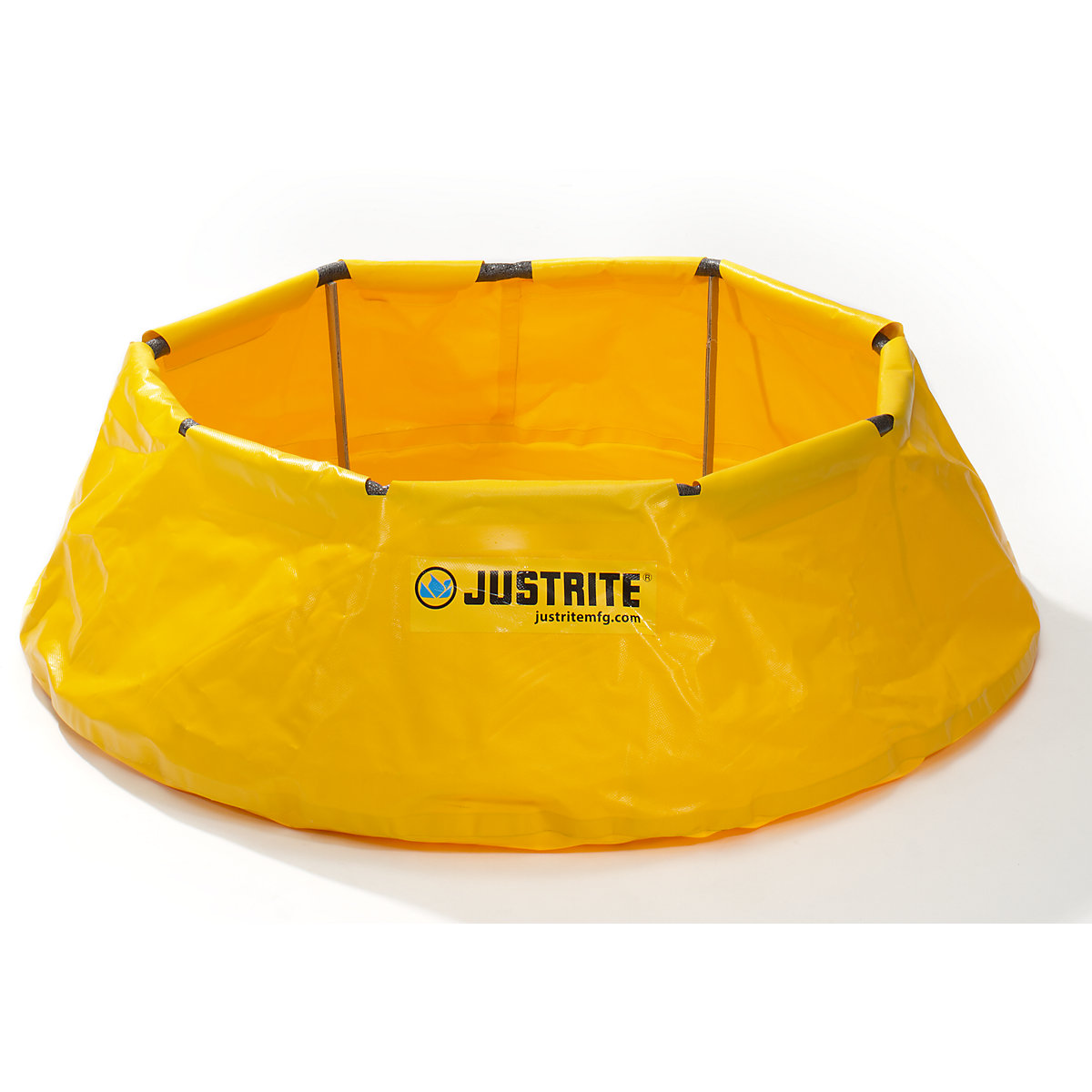 POP-UP vészhelyzeti összehajtható tálca – Justrite, speciális vinil ponyva habanyag gyűrűvel, felfogási térfogat 250 l-6