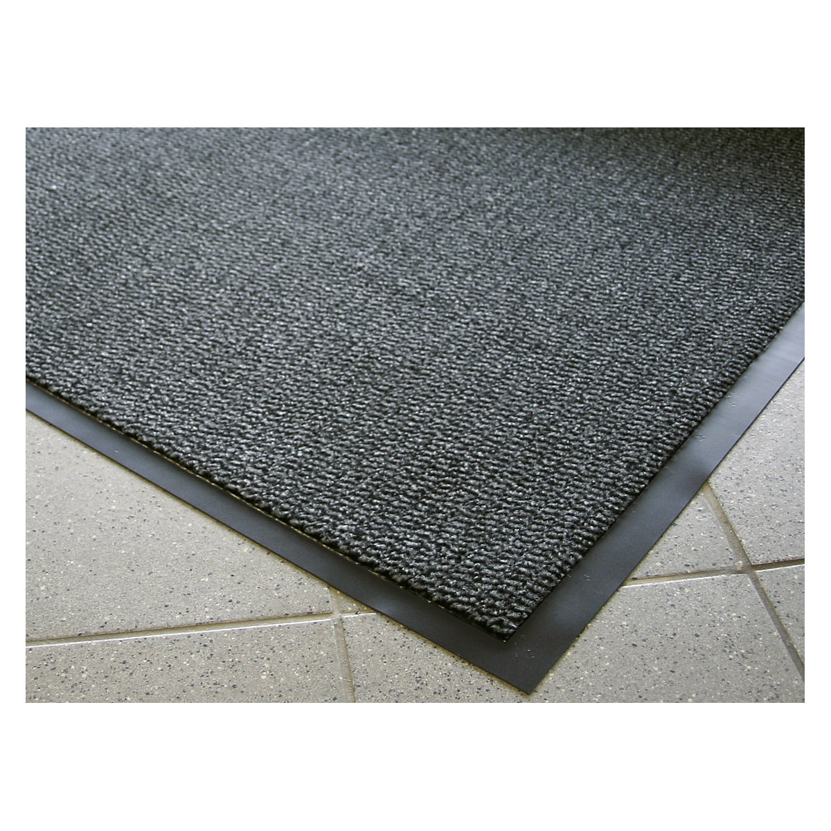 Szennyfogó szőnyeg beltérre, polipropilén felső rész – COBA, h x szé 900 x 600 mm, cs. e. 2 db, fekete / metál-9
